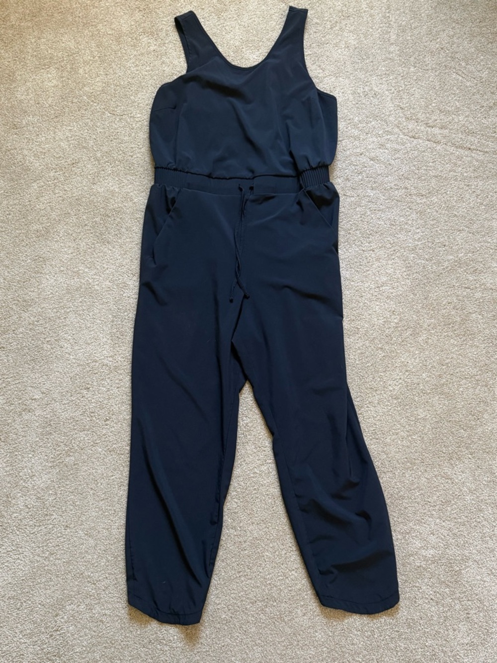 all in motion Black Sleeveless Drawstring Jumpsuit